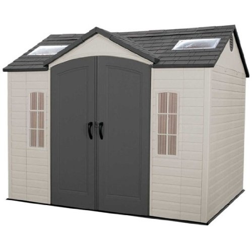 Lifetime 60005 8-by-10-Foot Outdoor Storage Shed with Windows, Skylights, and Shelving On Sale