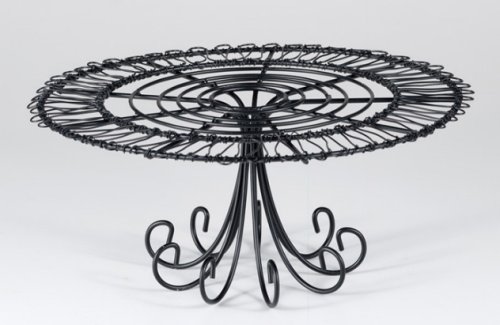 Black Wire Pedestal Holiday Wedding Cake Stand