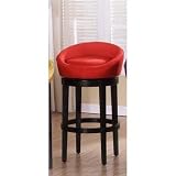 Armen Living LCIGBAMFRE26 / LCIGBAMFRE30 Igloo Microfiber Swivel Barstool in Red