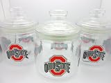 Lot of 3 Ohio State Buckeyes Jar Tub Tailgate Party Container Canister