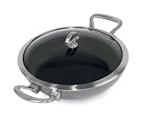 Chantal Copper Fusion 11.5 Inch Chef's Pan with Lid, Platinum