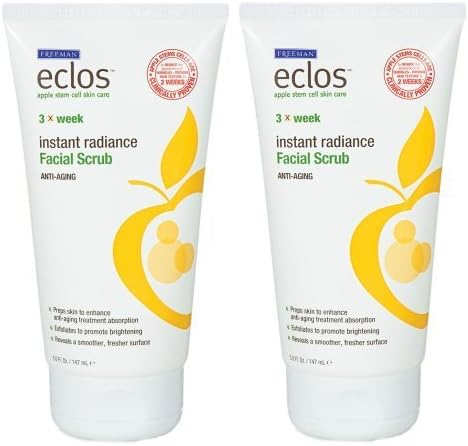 Freeman Eclos Instant Radiance Facial Scrub 5 Ounce - Set of 2 by Eclos