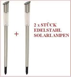 2X SOLAR LED SOLARLAMPE LAMPE SOLARLEUCHTE STRAHLER NEU - 