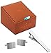 Men's Classic Silver Cufflinks and Tie Bar Clip Set for French Cuff Dress Shirts with Gift Box