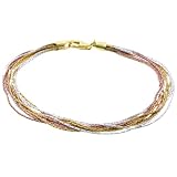 Sterling Silver Multi-Color 10 Strand Sparkle Bracelet