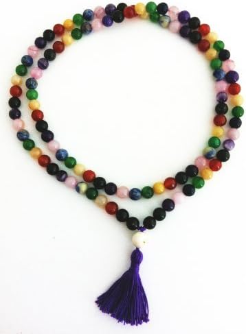Chakra Mala 108 Beads Gemstones in Repeating Colors by Tibet Imports