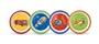 Crocodile Creek's Vehicles 4 Piece Children's Melamine Plate Set