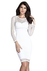 Sexy Long Sleeves Mesh Polyester/Spandex  Dress