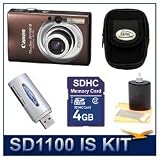 Canon Powershot SD1100 Digital Camera (Brown) - Best Selling Super-Savings Bundle