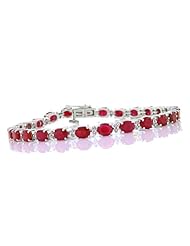 10.27ct Genuine Ruby and Diamond Bracelet in 14Kt White Gold