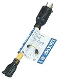 Coleman Cable 09021 125-Volt, 12-Guage, 12-3 Adapter Cord, 20-Amp Twist-Lock Plug to 15-Amp Straight Blade Receptacle, 9-Inch, Yellow