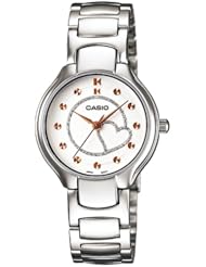Casio Womens LTP1337D-7A2 Silver Stainless-Steel Quartz Watch with White Dial