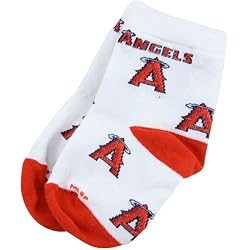 MLB Anaheim Angels White Infant All-Over Team Logo Bootie Socks