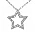 Sterling Silver Wide Star CZ Rimmed Pendant with Chain