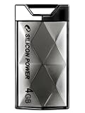 シリコンパワー USB2.0フラッシュメモリ TOUCH 850 4GB チタニウム スライド式 SP004GBUF2850V1Tの画像