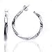 Sterling Silver Shiny Twisted Hoop Earring