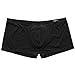 FEESHOW Men's Silky Boxer Briefs Shorts Bugle Pouch Underwear (Black, X-Large)