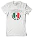 (Cybertela) Mexico Flag Shield Women's T-shirt Country Pride Tee (White, Large)