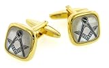 Thumbnail image for Elegant Square Cushion Shaped Masonic Cufflinks with Mother of…