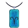 ARIES Zodiac - Dichroic Glass Pendant Charm with .925 bail
