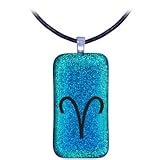 ARIES Zodiac - Dichroic Glass Pendant Charm with .925 bail