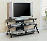 Contemporary Black Finish Metal Plasma Flat Panel TV Stand