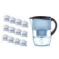 BRITA Fjord Cool Midnight Blue - Jarra purificadora de agua (incluye 12 filtros, suministro para 1 a�o)