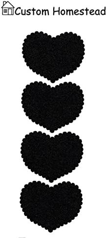 Chalkboard Heart Scalloped Sticker Set of 24 - Blackboard Scallop Label Perfect for Scrap Booking, Mason Jars, Wine Glass Markers & More