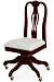 Queen Anne Ivory Fabric Swivel Desk Side Chair