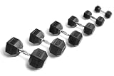 Rubber Hex Dumbbell Set 5 50