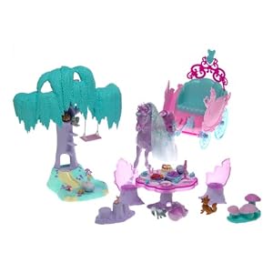 Barbie of Swan Lake Gift Set: Lila Unicorn and Carriage with Enchanted Forest Playset