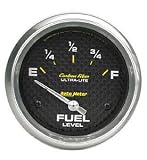 Auto Meter 4716 Carbon Fiber Short Sweep Electric Fuel Level Gauge