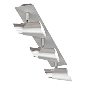 Eglo 87933A Skip-1, Brushed Aluminum and Chrome, 3-Light Spot Light Fixture by Eglo