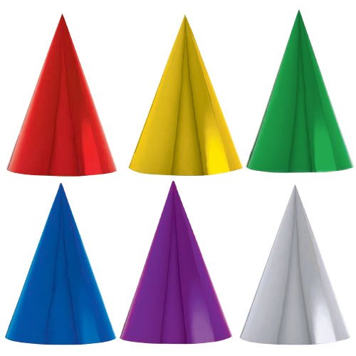Amscan 12 Count Party Hats Metallic, 7"