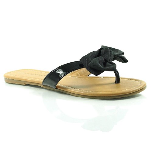 Salus Beach Flat Slip-On Flip Flops Thong Sandal Bow Women Shoes