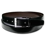 Genuine Top-Grain Italian Leather Belt. Reversable Black or Brown with Silver Buckle