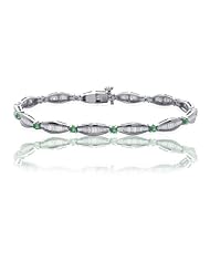 7.15ct Emerald & Diamond Accented Bracelet 14k