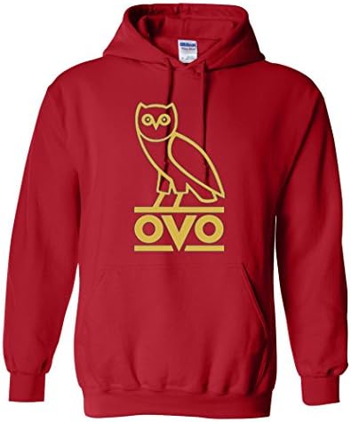 Jaken OVO Bird Logo Logo Men's Warm Hoodie Red