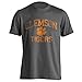 Clemson University Tigers Distressed Retro Logo Tiger Paw Ash Heather Short Sleeve T-Shirt