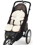 Kiddopotamus & Co Strollsoft Luxe Seat Liner In Fawn Faux Suede And Ivory Faux Fur