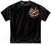 Marine Corps, USMC T-Shirt Double Flag Gold Globe Marine Corps Foil Stamp Medium Black