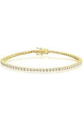 Sterling Silver Brilliant Round Cut 2mm White Cubic Zirconia Eternity Tennis Bracelet