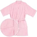 Pink Cotton Terry Short Bath Robe for Women