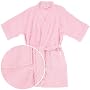 Pink Cotton Terry Short Bath Robe for Women
