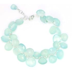 Faceted Seafoam Chalcedony Bracelet by