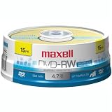 Maxell 635117 4.7 GB Rewritable DVD-RW Spindle (15 Pack)