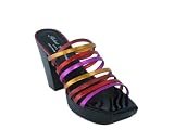 ROBERT CLERGERIE Nude Metallic Strap Sandals in Pink/ Rouge