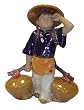 Traditional water bearer, chinese rural peasant girl - oriental ceramic figurine Traditional water bearer, chinese rural peasant girl - oriental ceramic figurine