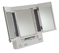 Jerdon JGL9W 5X Magnification Tri-fold Lighted Mirror