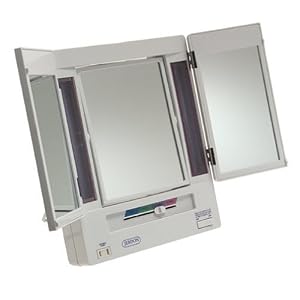Jerdon JGL9W 5X Magnification Tri-fold Lighted Mirror by Jerdon